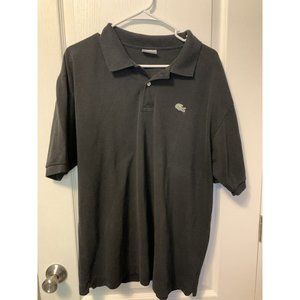 Vtg Lacoste Polo Shirt Mens EU 7 (US XXL) Black Short Sleeve Green Gator K201